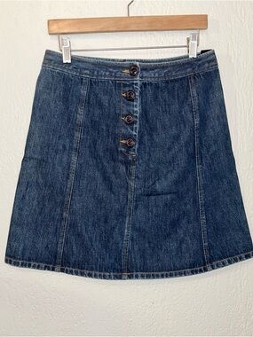 THE LIMITED Denim Button-Front A-Line Skirt - Blue SZ- 6